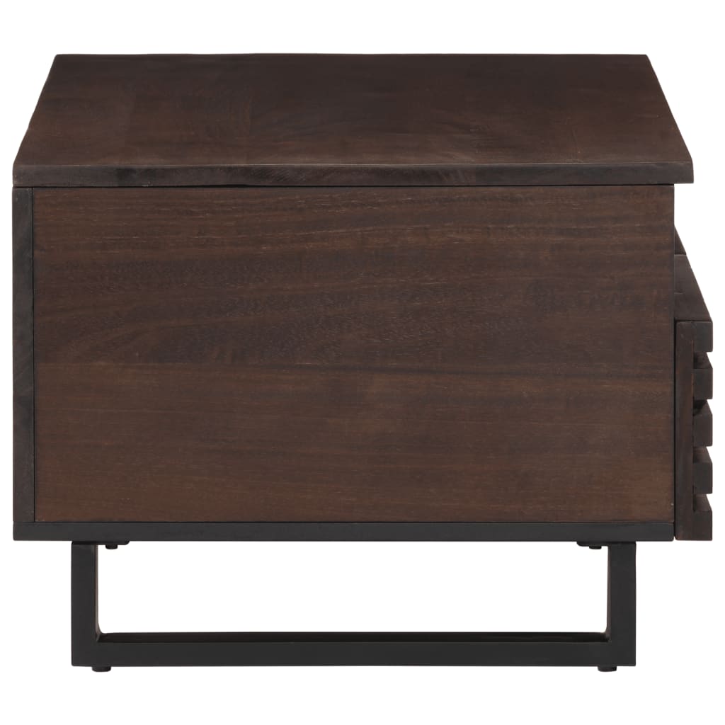 Table basse marron 80x55x40 cm bois de massif manguier - XIOS