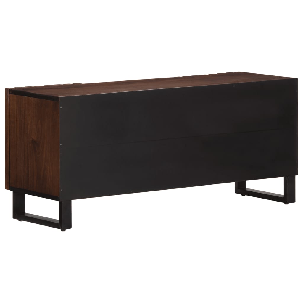 Meuble TV marron 100x34x46 cm bois massif manguier - XIOS