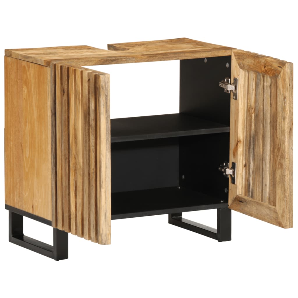 Armoire lavabo de salle de bain 62x34x58cm manguier massif brut Ensembles de mobilier pour salles de bains vidaXL