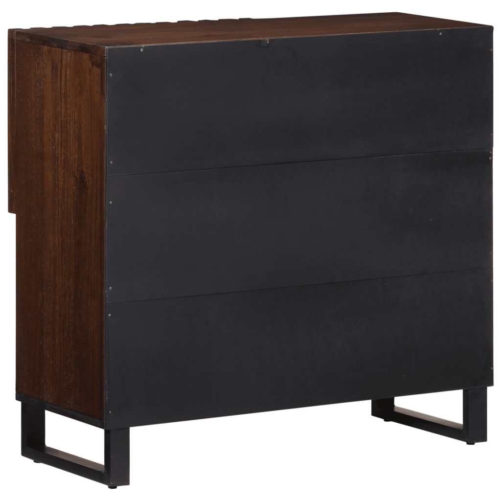 Buffet marron 80x34x75 cm bois massif de manguier