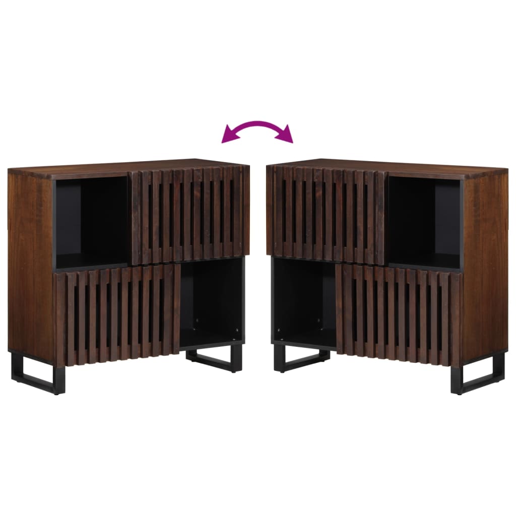Buffet marron 80x34x75 cm bois massif de manguier