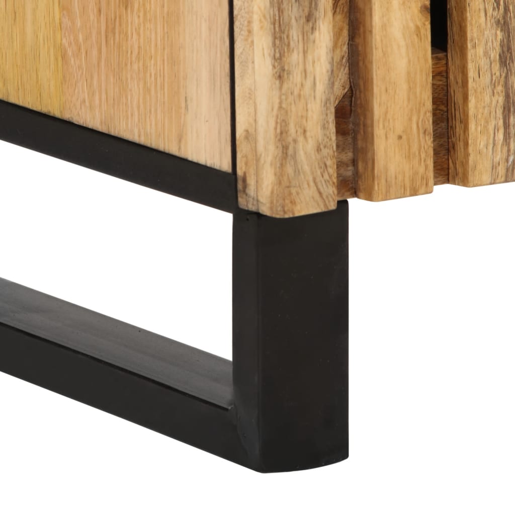 Buffet haut 40x34x110 cm bois massif de manguier brut - XIOS