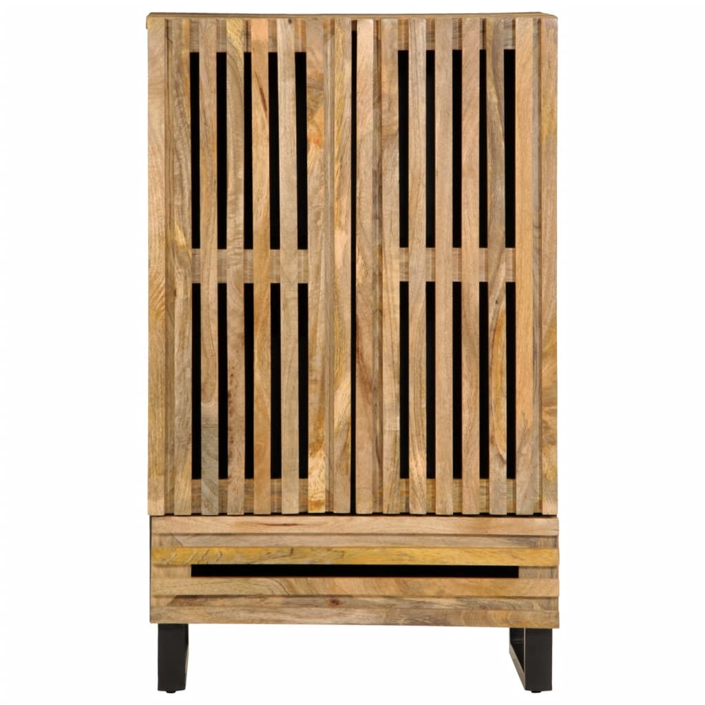 Buffet haut 60x34x100 cm bois massif de manguier brut - XIOS