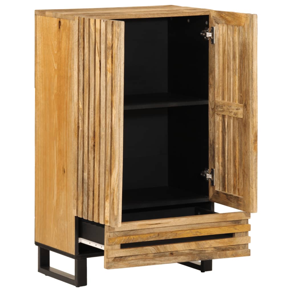 Buffet haut 60x34x100 cm bois massif de manguier brut - XIOS