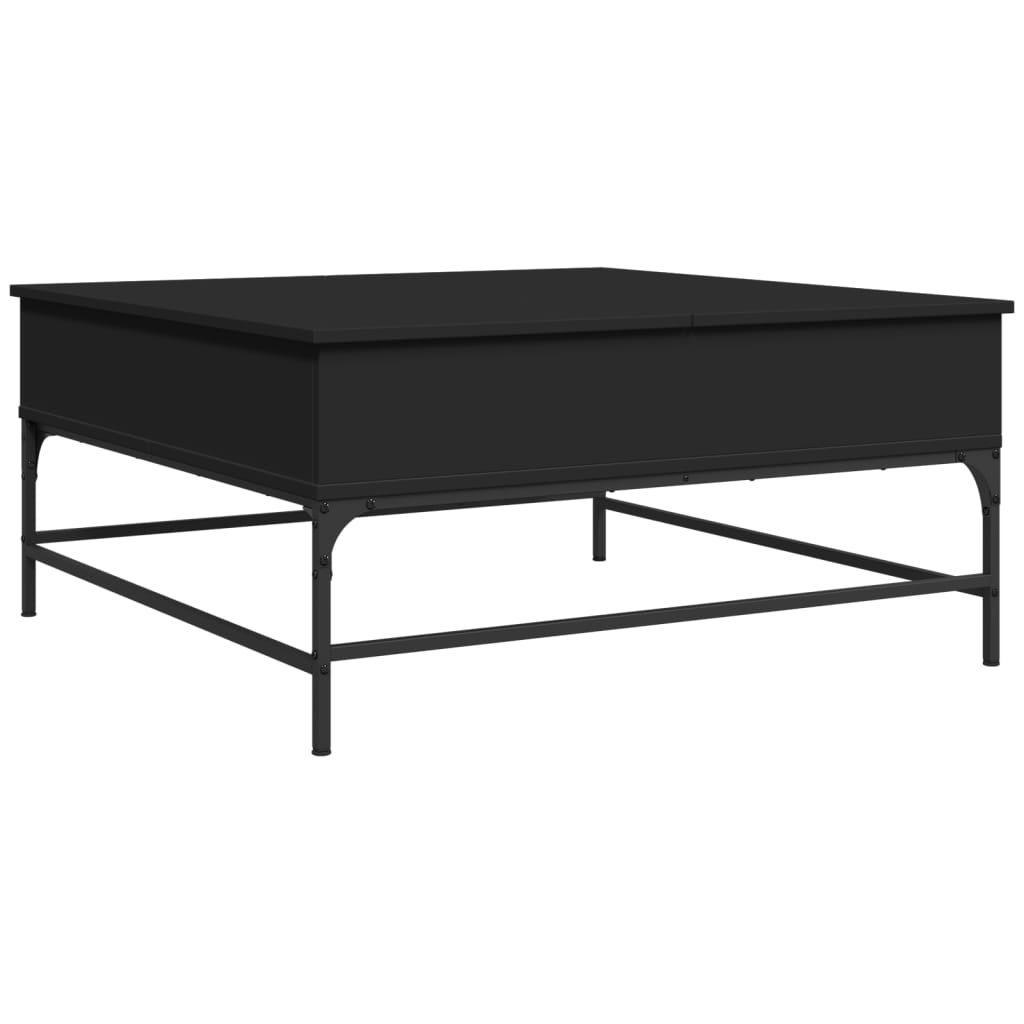 Table basse noir 95x95x45 cm bois d'ingénierie et métal - XIOS