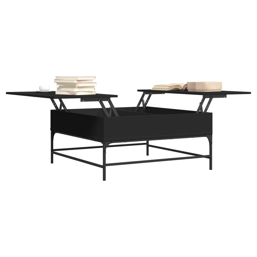 Table basse noir 95x95x45 cm bois d'ingénierie et métal - XIOS