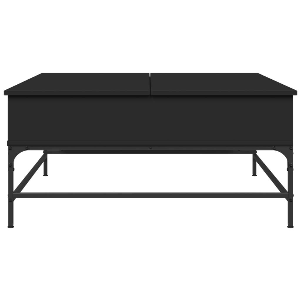 Table basse noir 95x95x45 cm bois d'ingénierie et métal - XIOS