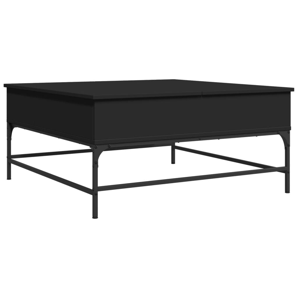 Table basse noir 95x95x45 cm bois d'ingénierie et métal - XIOS
