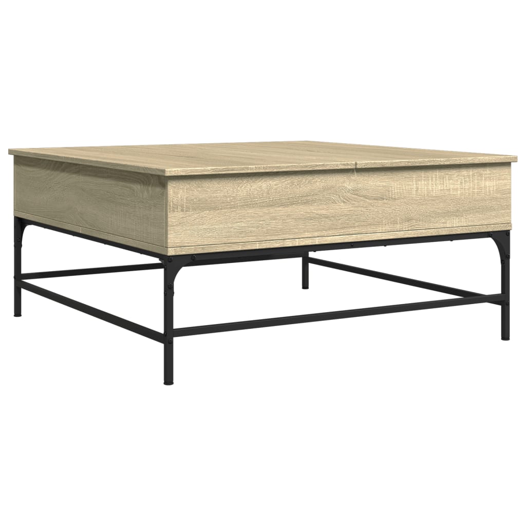 Table basse chêne sonoma 95x95x45 cm bois d'ingénierie et métal - XIOS