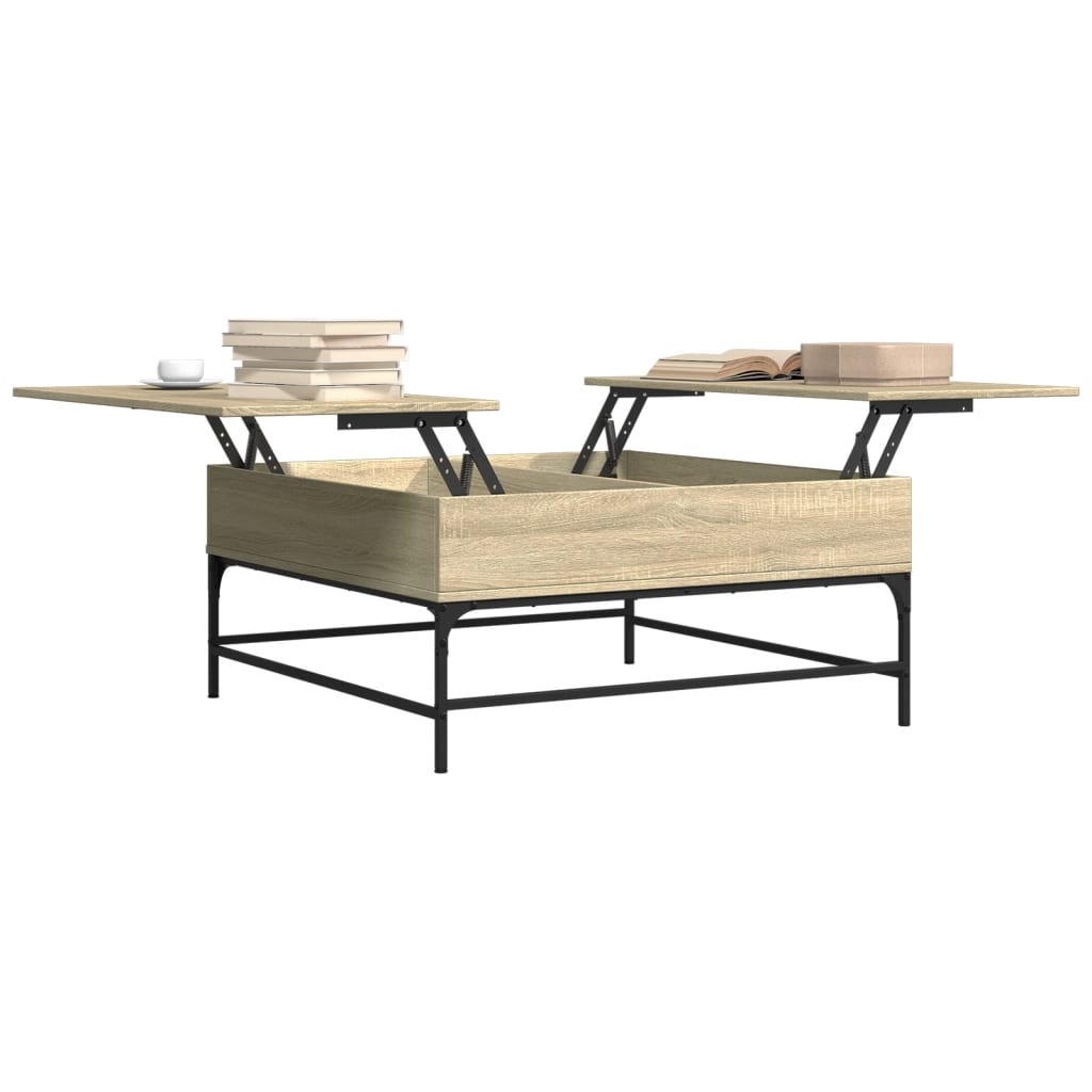 Table basse chêne sonoma 95x95x45 cm bois d'ingénierie et métal - XIOS