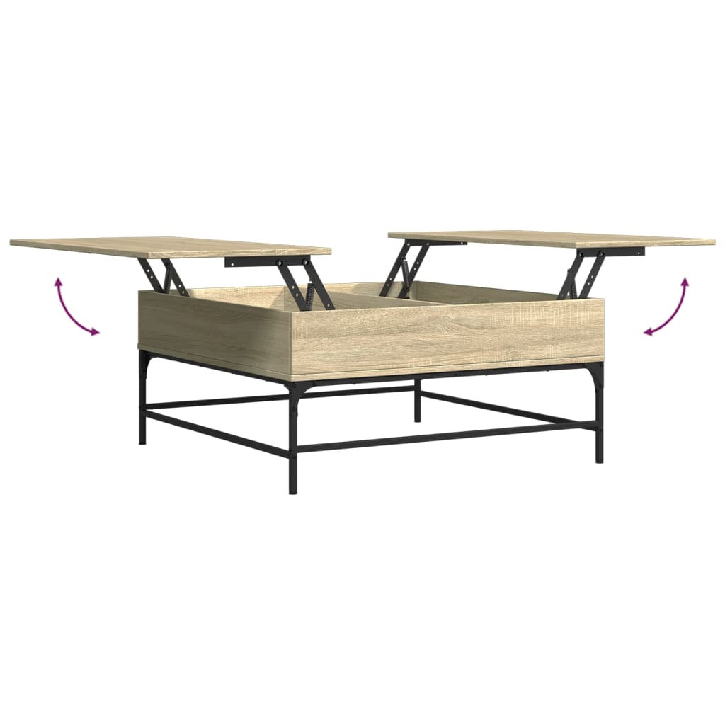 Table basse chêne sonoma 95x95x45 cm bois d'ingénierie et métal - XIOS