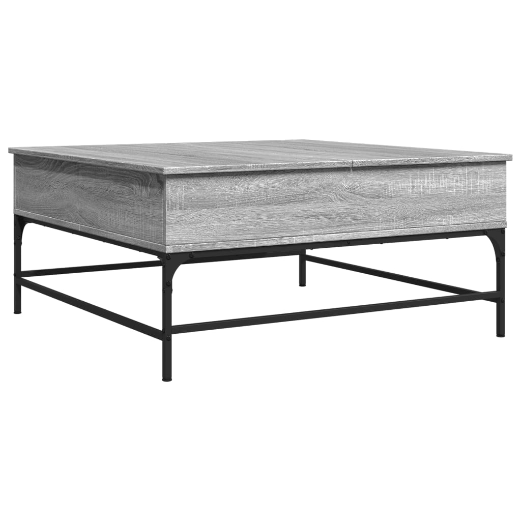 Table basse sonoma gris 95x95x45 cm bois d'ingénierie et métal - XIOS