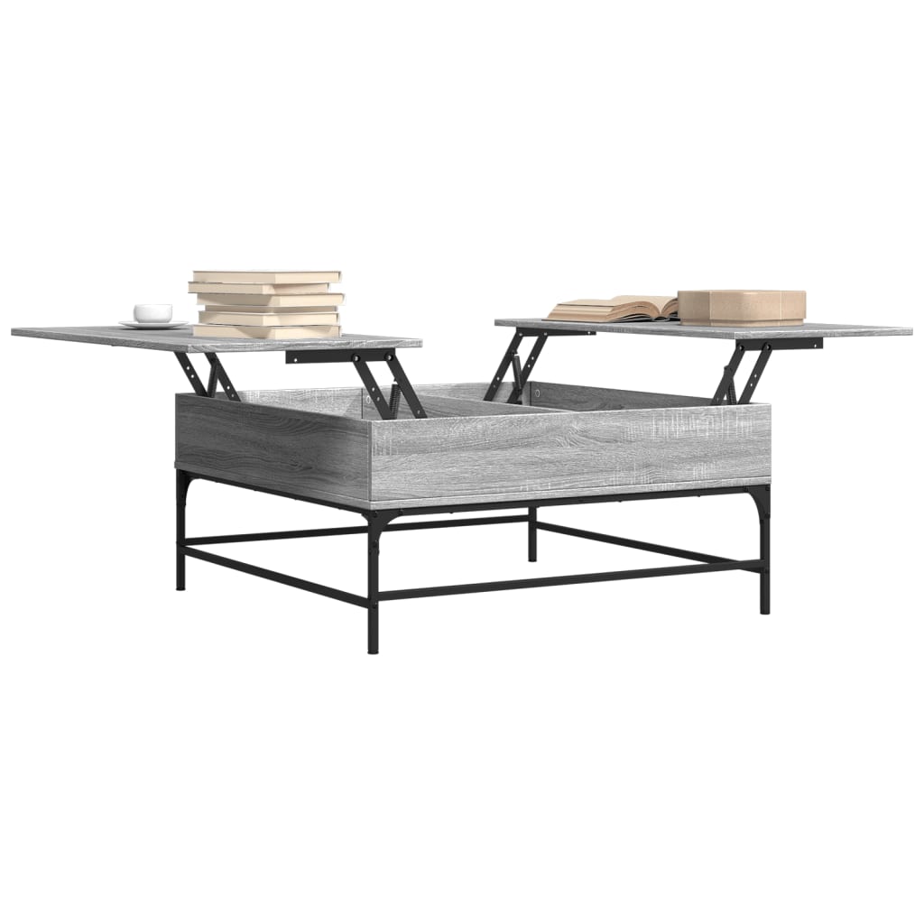 Table basse sonoma gris 95x95x45 cm bois d'ingénierie et métal - XIOS