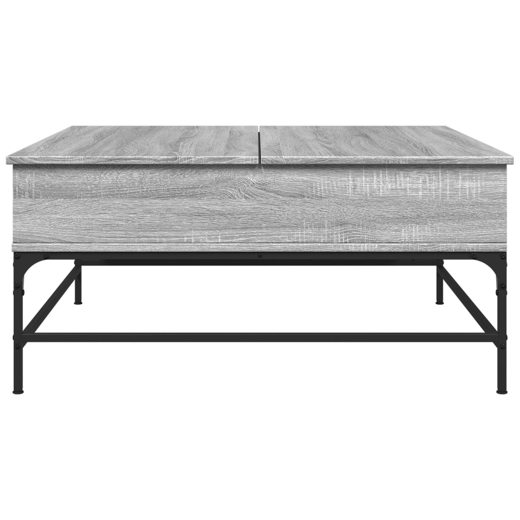 Table basse sonoma gris 95x95x45 cm bois d'ingénierie et métal - XIOS