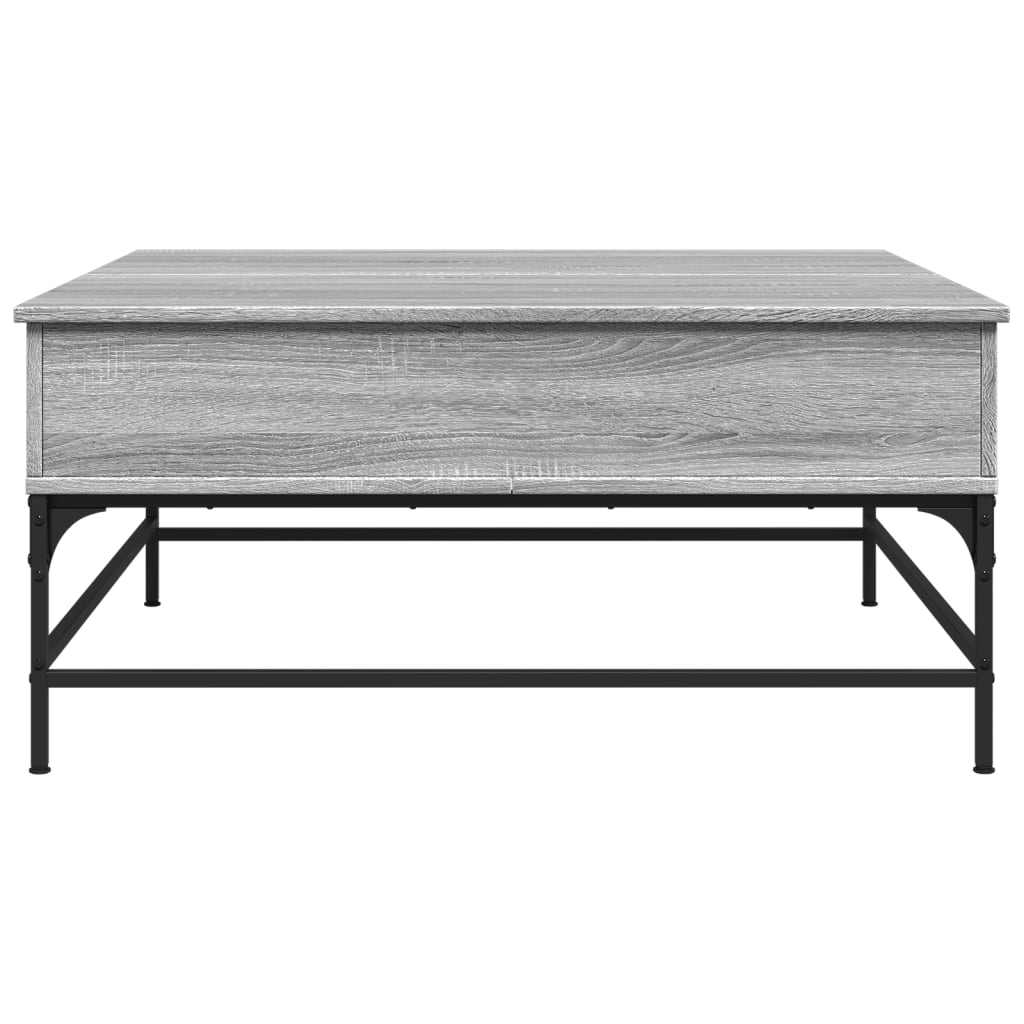 Table basse sonoma gris 95x95x45 cm bois d'ingénierie et métal - XIOS