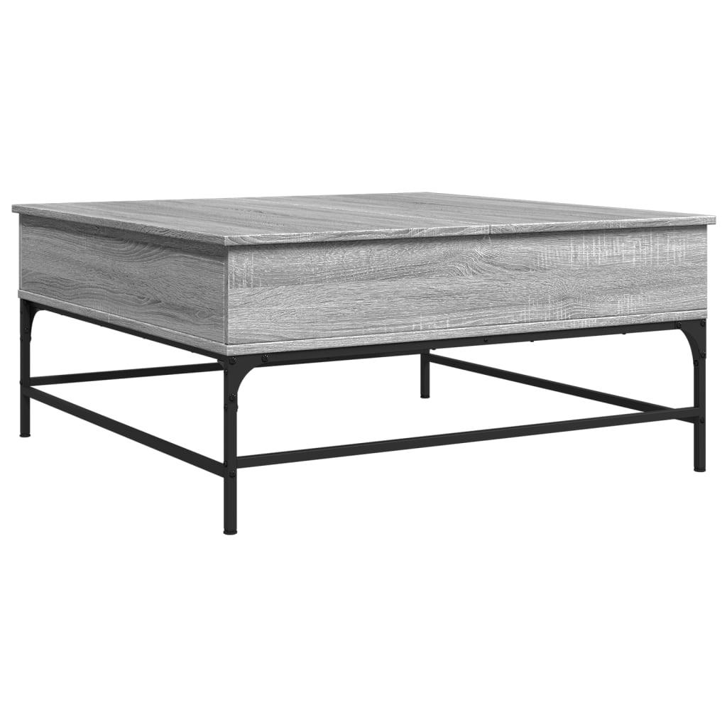 Table basse sonoma gris 95x95x45 cm bois d'ingénierie et métal - XIOS