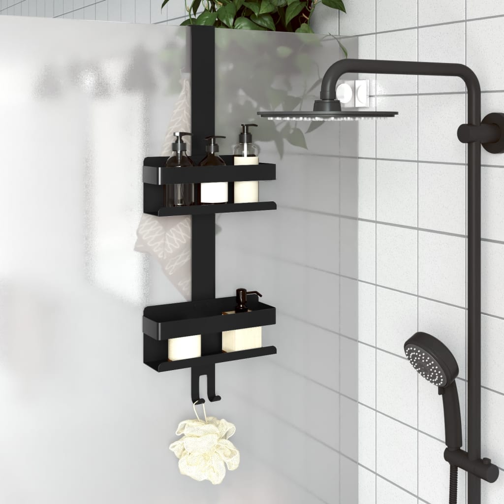 Support de douche suspendu noir mat acier inoxydable 304 brossé - XIOS