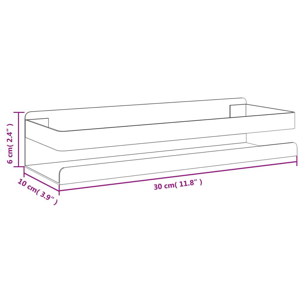 Étagère de douche 30x10x6 cm acier inoxydable 304 brossé - XIOS