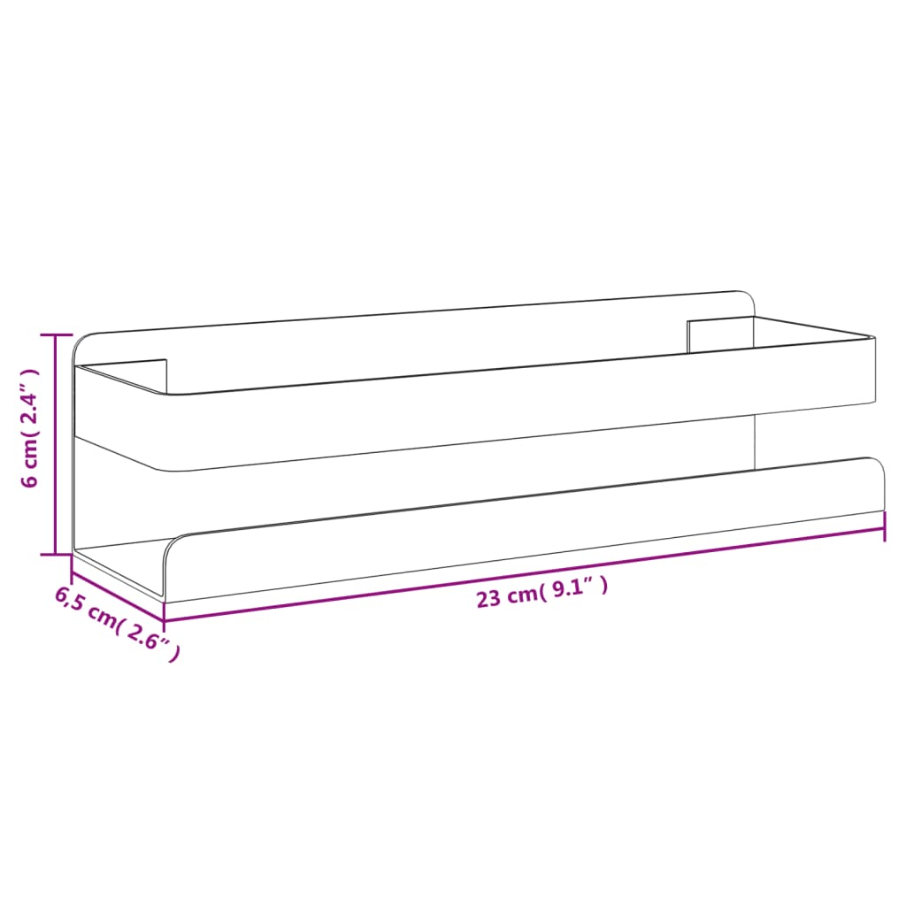 Étagère de douche 23x6,5x6 cm acier inoxydable 304 brossé - XIOS