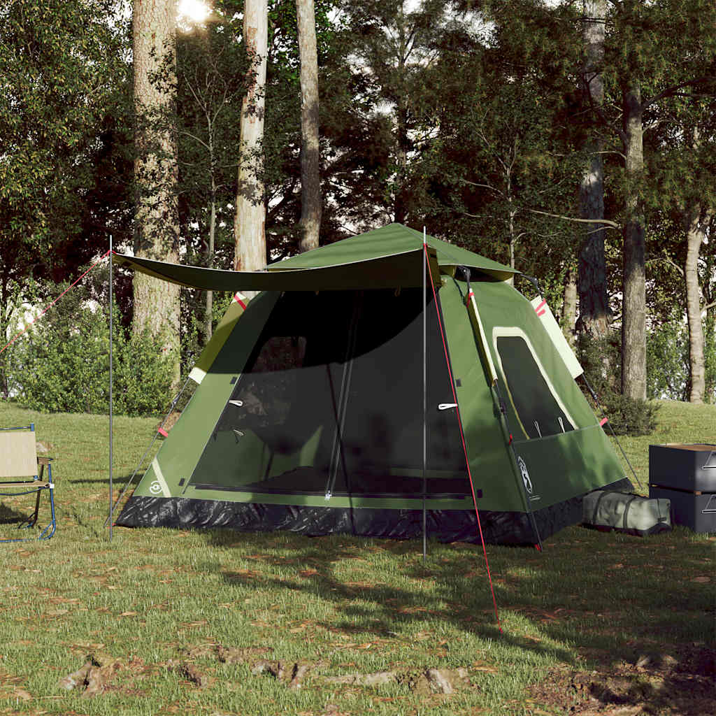 Tente de camping à dôme 5 personnes vert libération rapide Tentes vidaXL