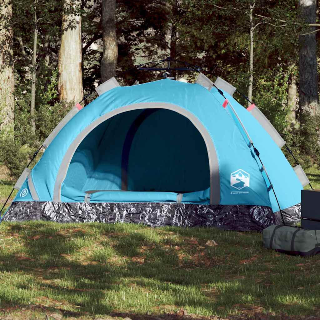 Tente de camping 3 personnes bleu libération rapide Tentes vidaXL