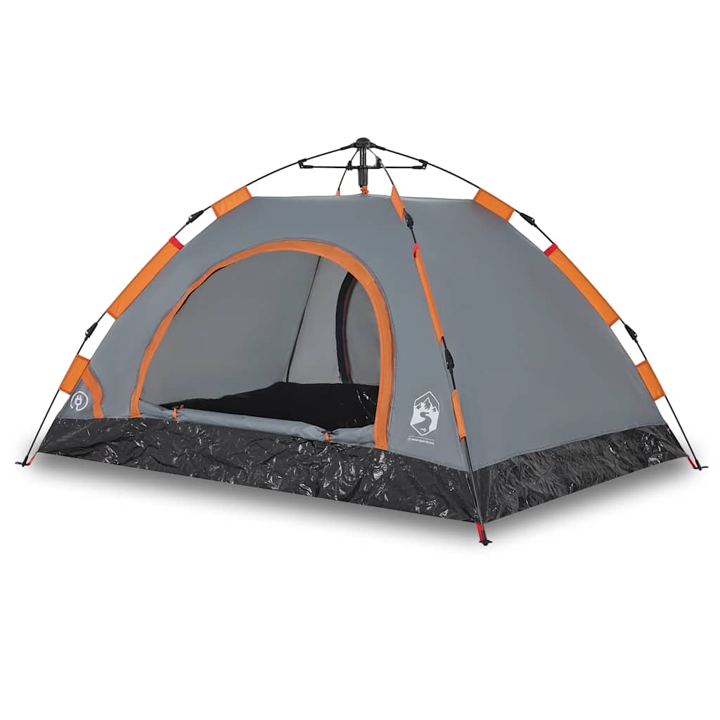Tente de camping 4 personnes gris et orange libération rapide Tentes vidaXL
