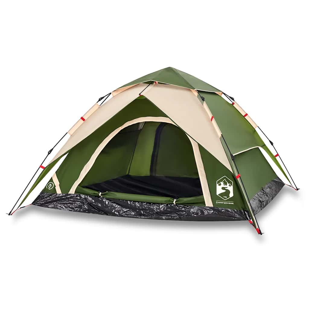 Tente de camping à dôme 4 personnes vert libération rapide Tentes vidaXL