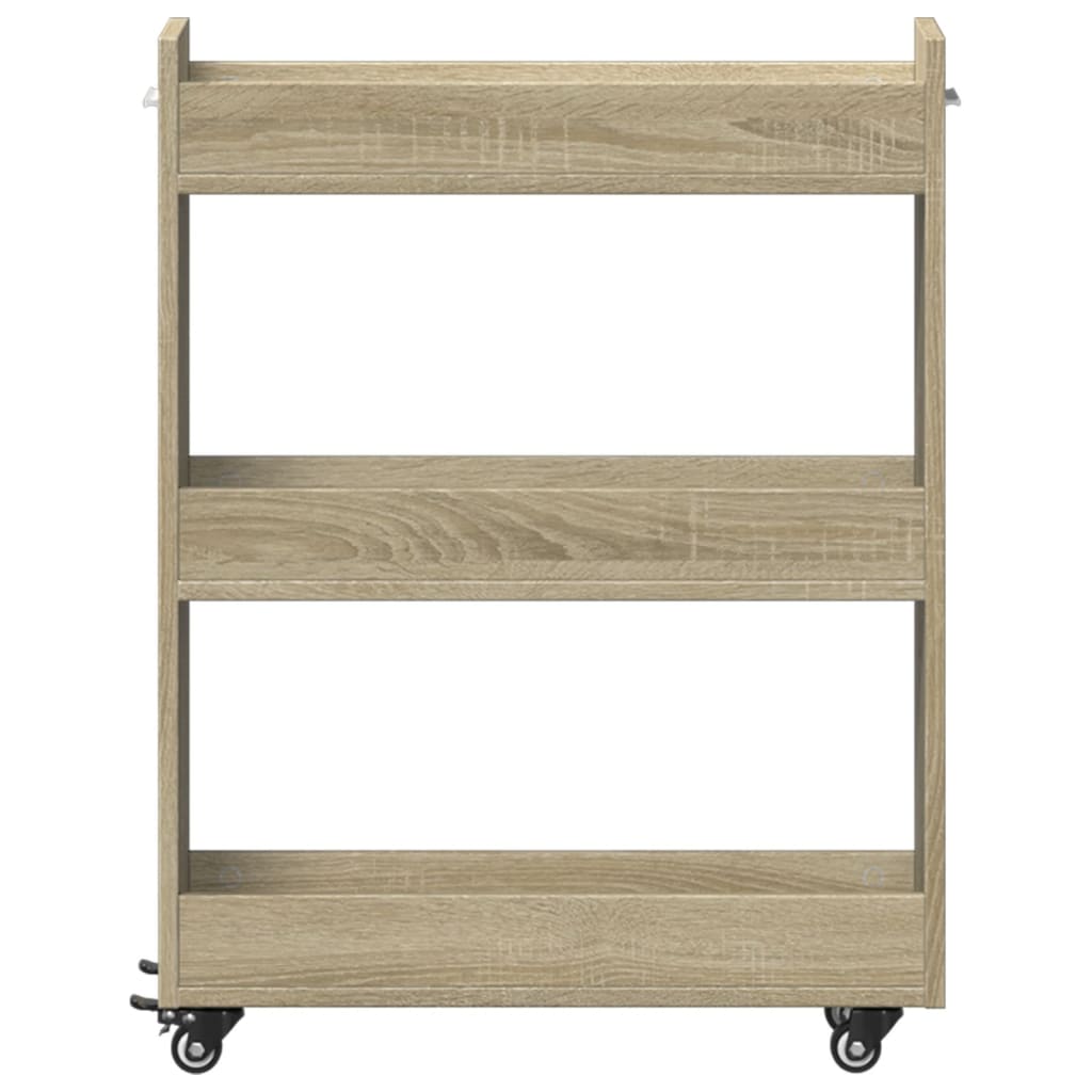 Armoire avec roues chêne sonoma 60x22x79 cm bois d'ingénierie