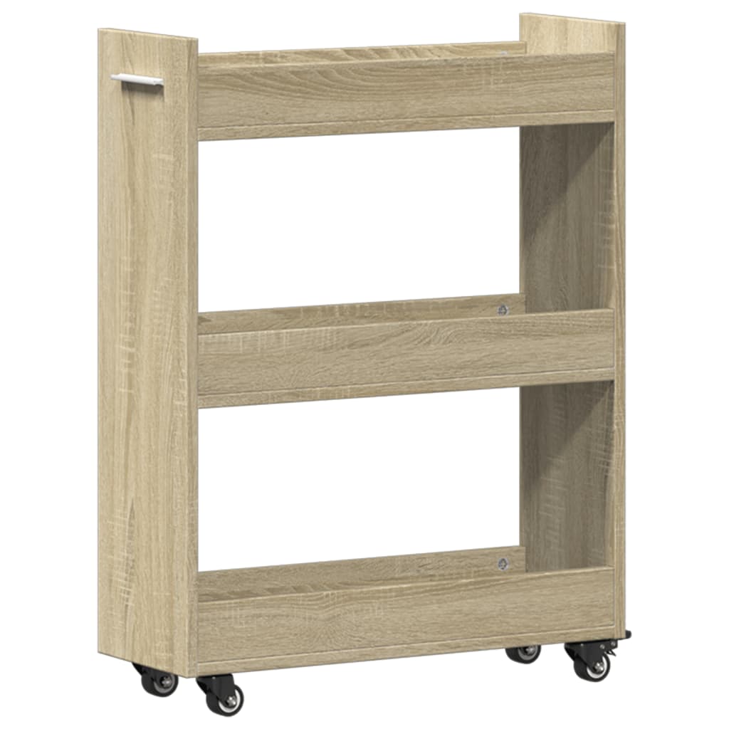 Armoire avec roues chêne sonoma 60x22x79 cm bois d'ingénierie