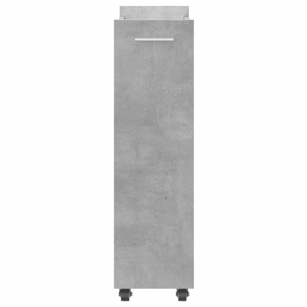 Armoire avec roues gris béton 60x22x79 cm bois d'ingénierie