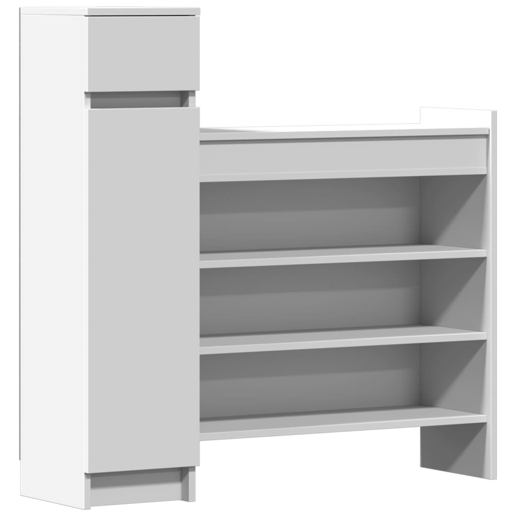 Armoire à chaussures blanc 100,5x28x100 cm bois d'ingénierie - XIOS
