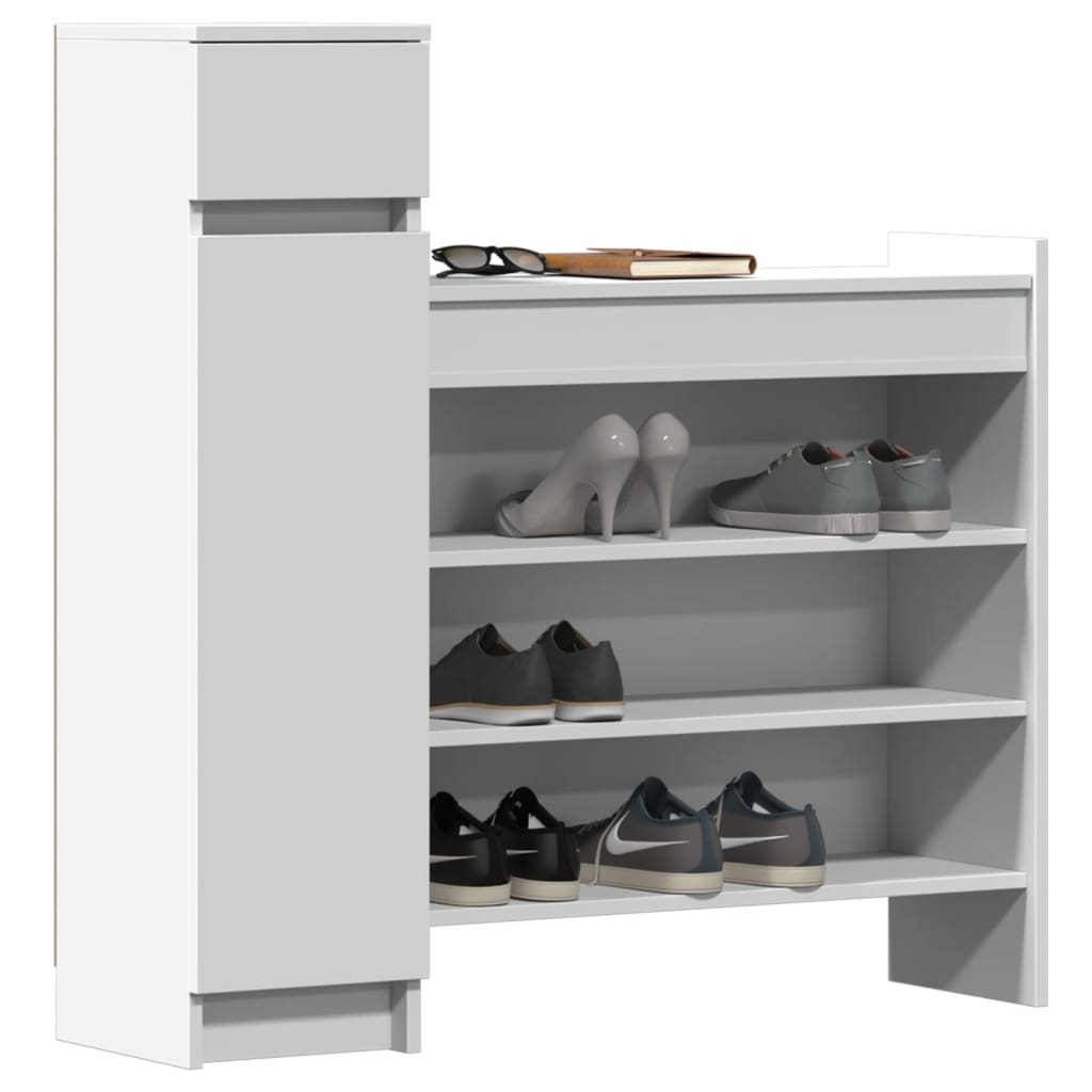 Armoire à chaussures blanc 100,5x28x100 cm bois d'ingénierie - XIOS