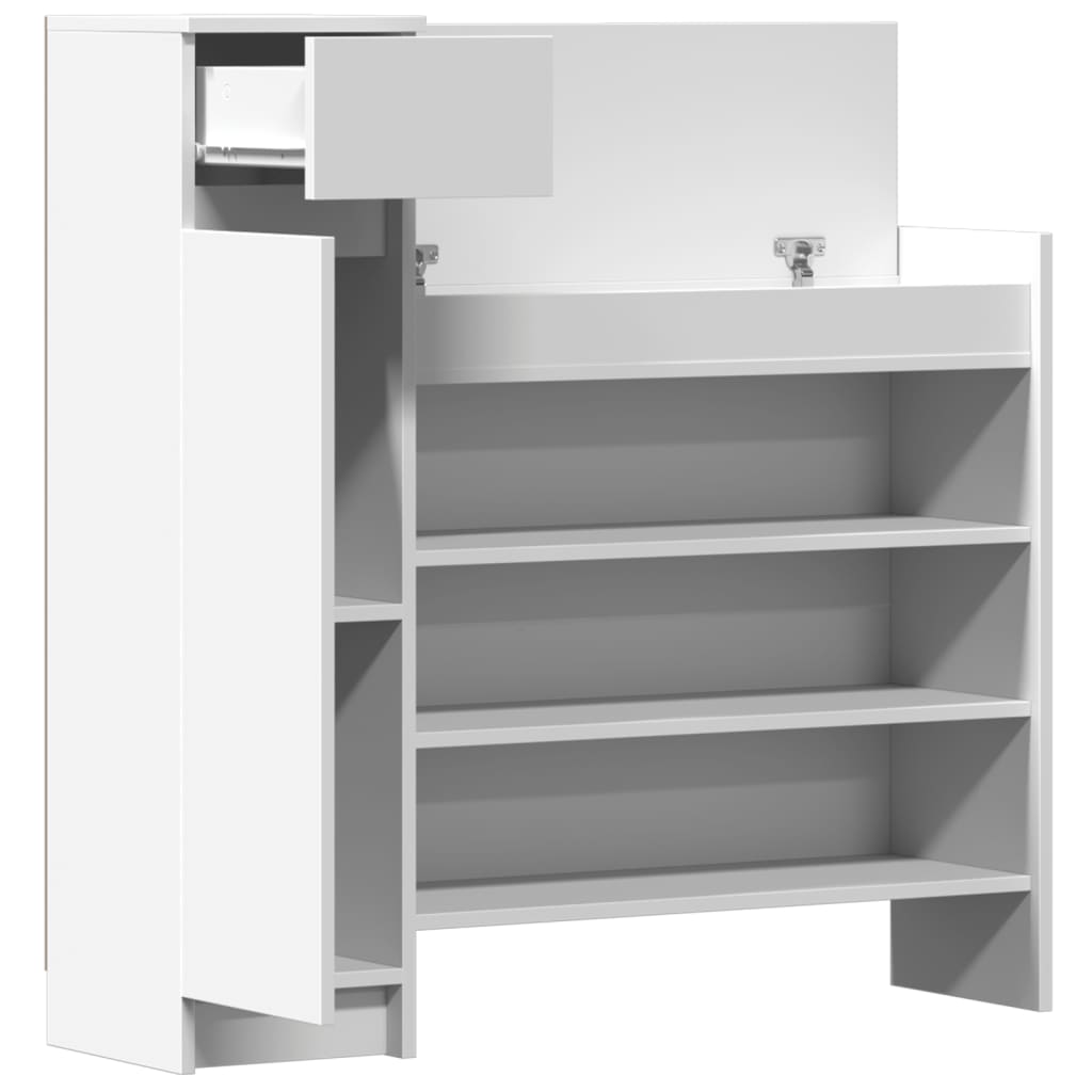 Armoire à chaussures blanc 100,5x28x100 cm bois d'ingénierie - XIOS