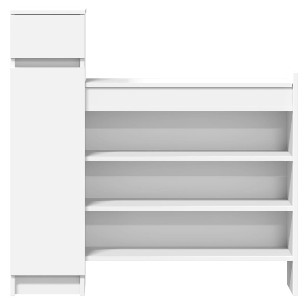 Armoire à chaussures blanc 100,5x28x100 cm bois d'ingénierie - XIOS