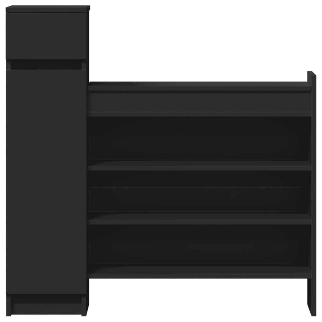 Armoire à chaussures noir 100,5x28x100 cm bois d'ingénierie - XIOS