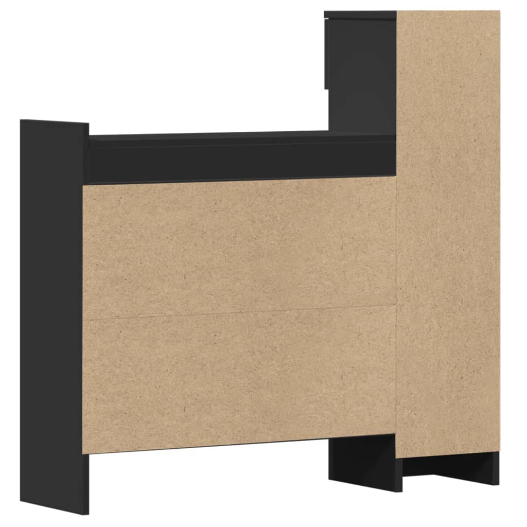 Armoire à chaussures noir 100,5x28x100 cm bois d'ingénierie - XIOS