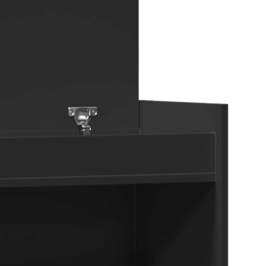 Armoire à chaussures noir 100,5x28x100 cm bois d'ingénierie - XIOS