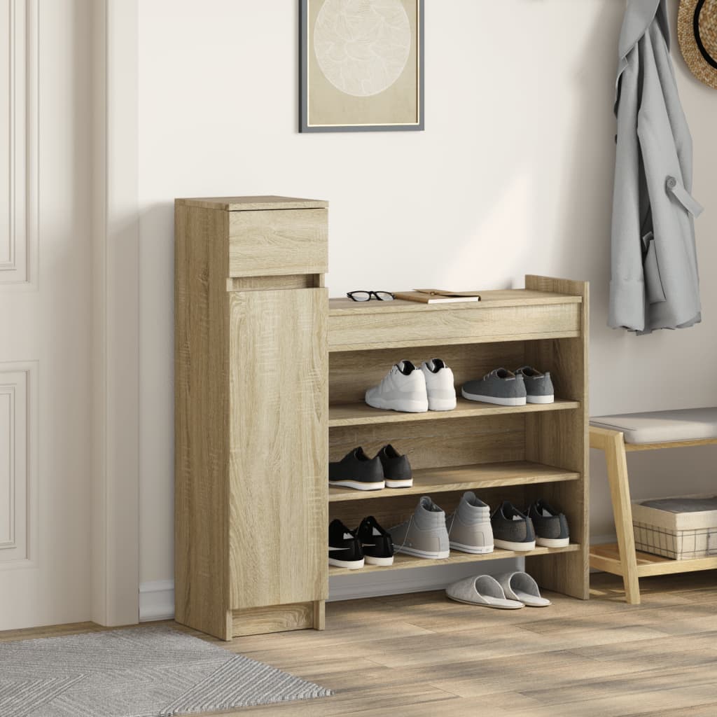 Armoire à chaussures chêne sonoma bois d'ingénierie - XIOS