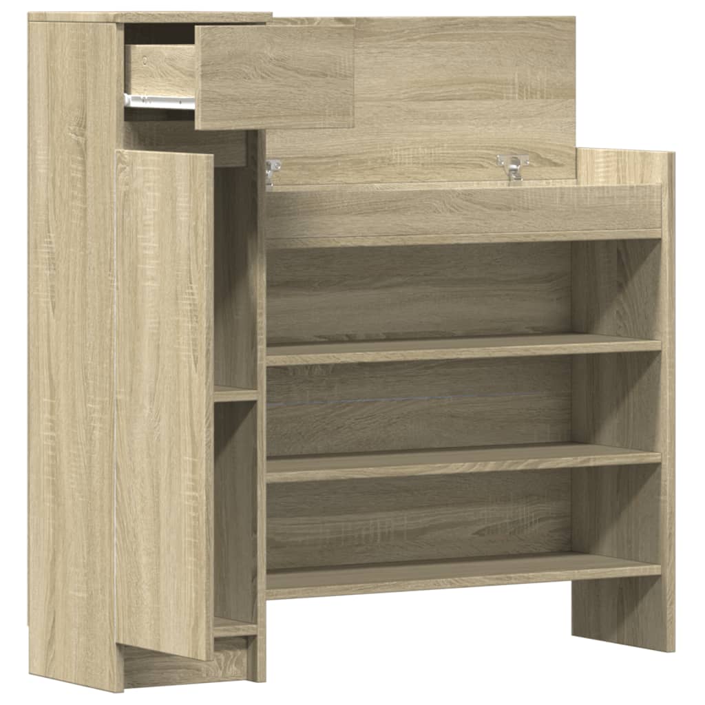 Armoire à chaussures chêne sonoma bois d'ingénierie - XIOS