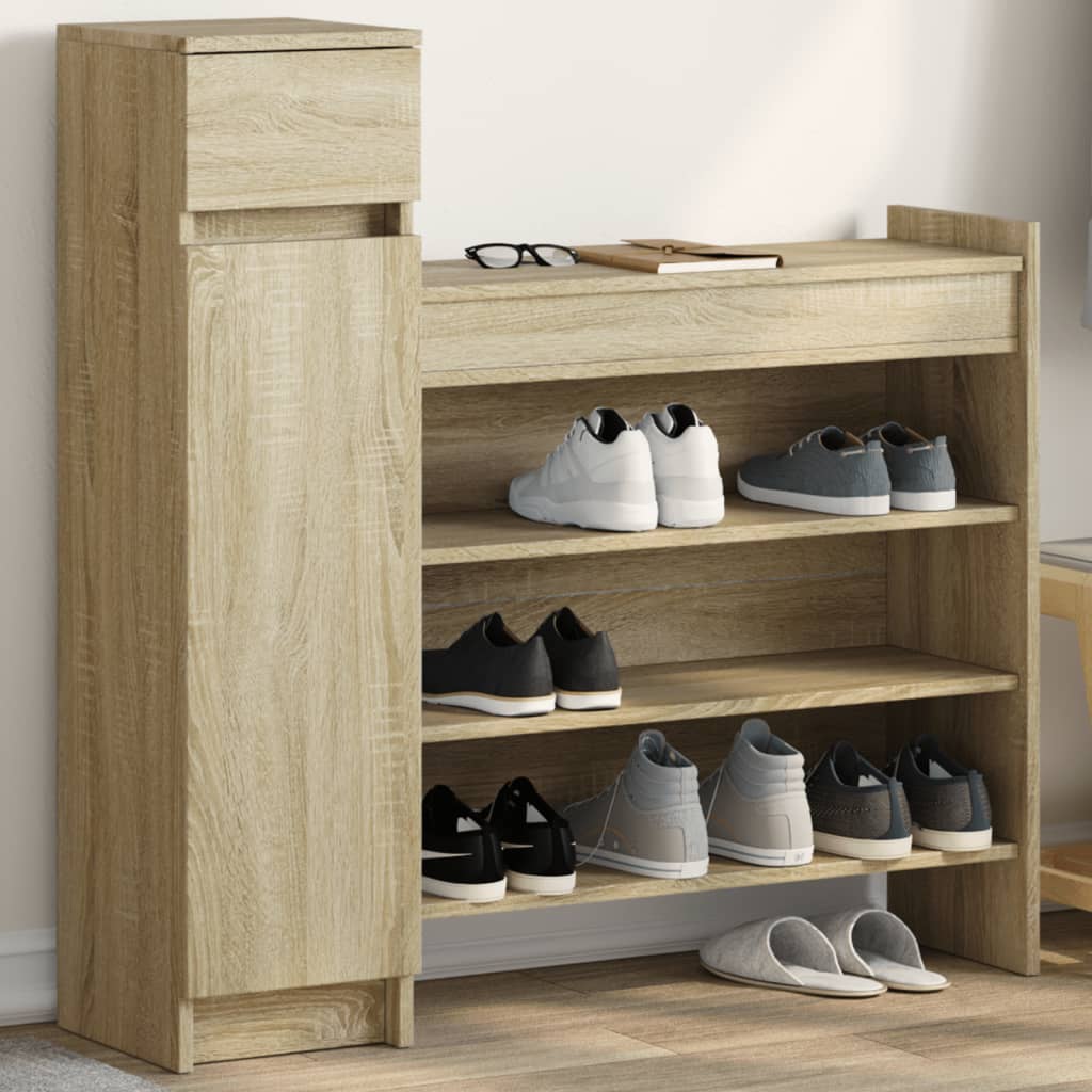 Armoire à chaussures chêne sonoma bois d'ingénierie - XIOS
