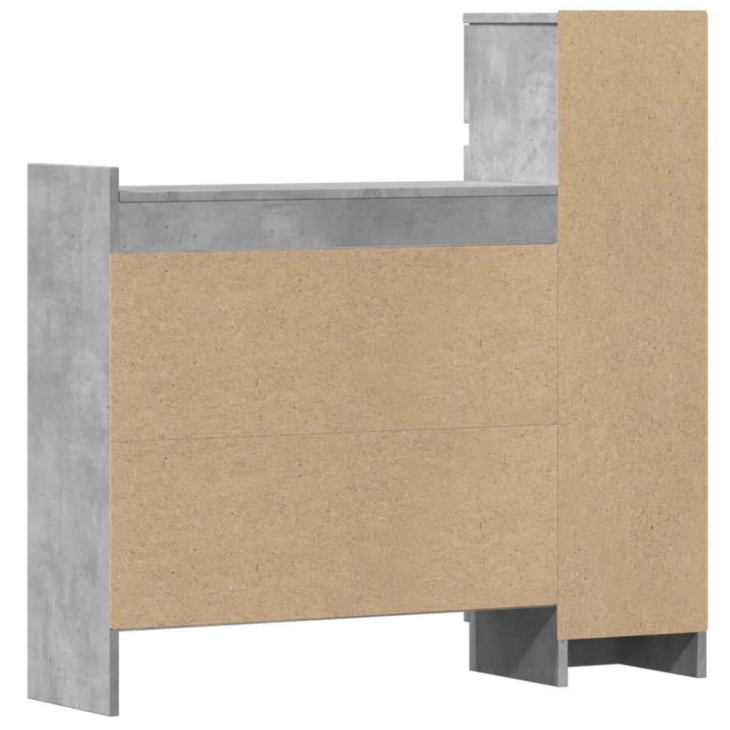 Armoire à chaussures gris béton bois d'ingénierie - XIOS