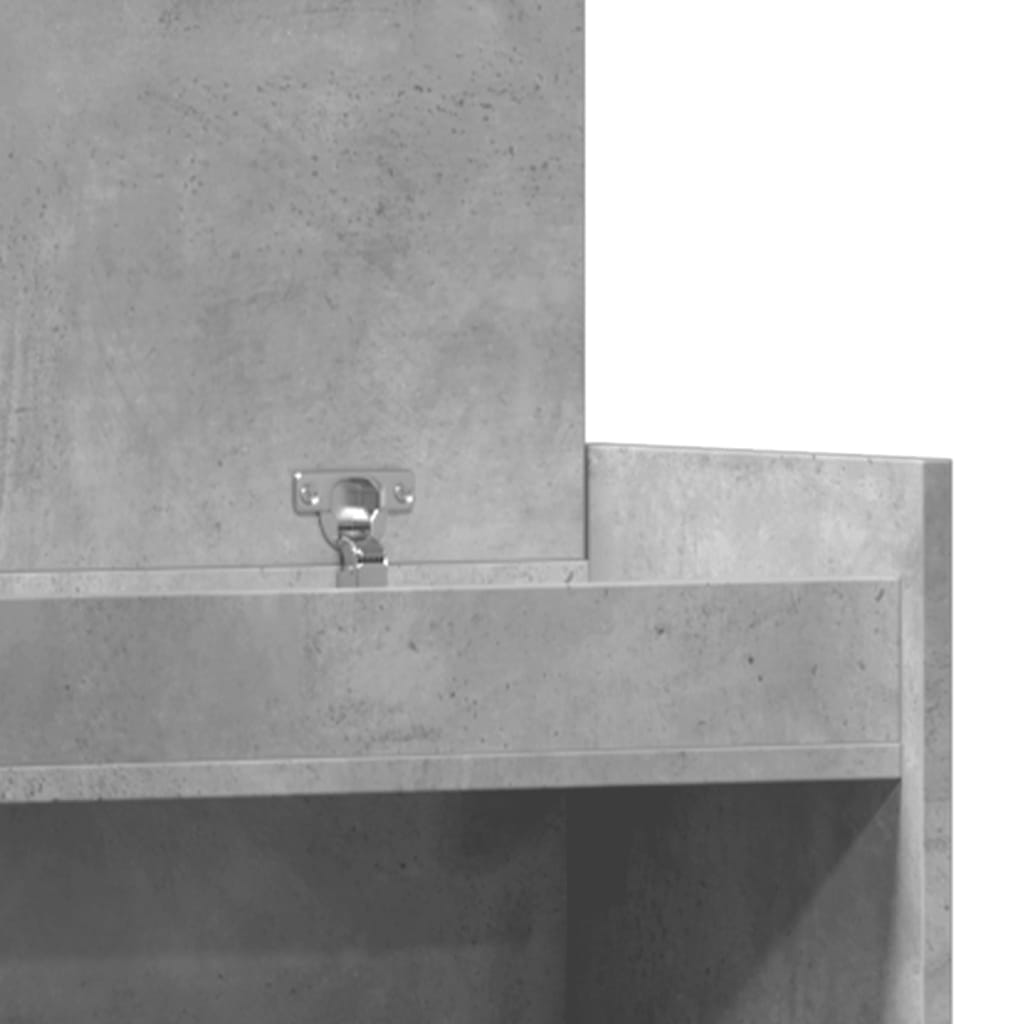 Armoire à chaussures gris béton bois d'ingénierie - XIOS