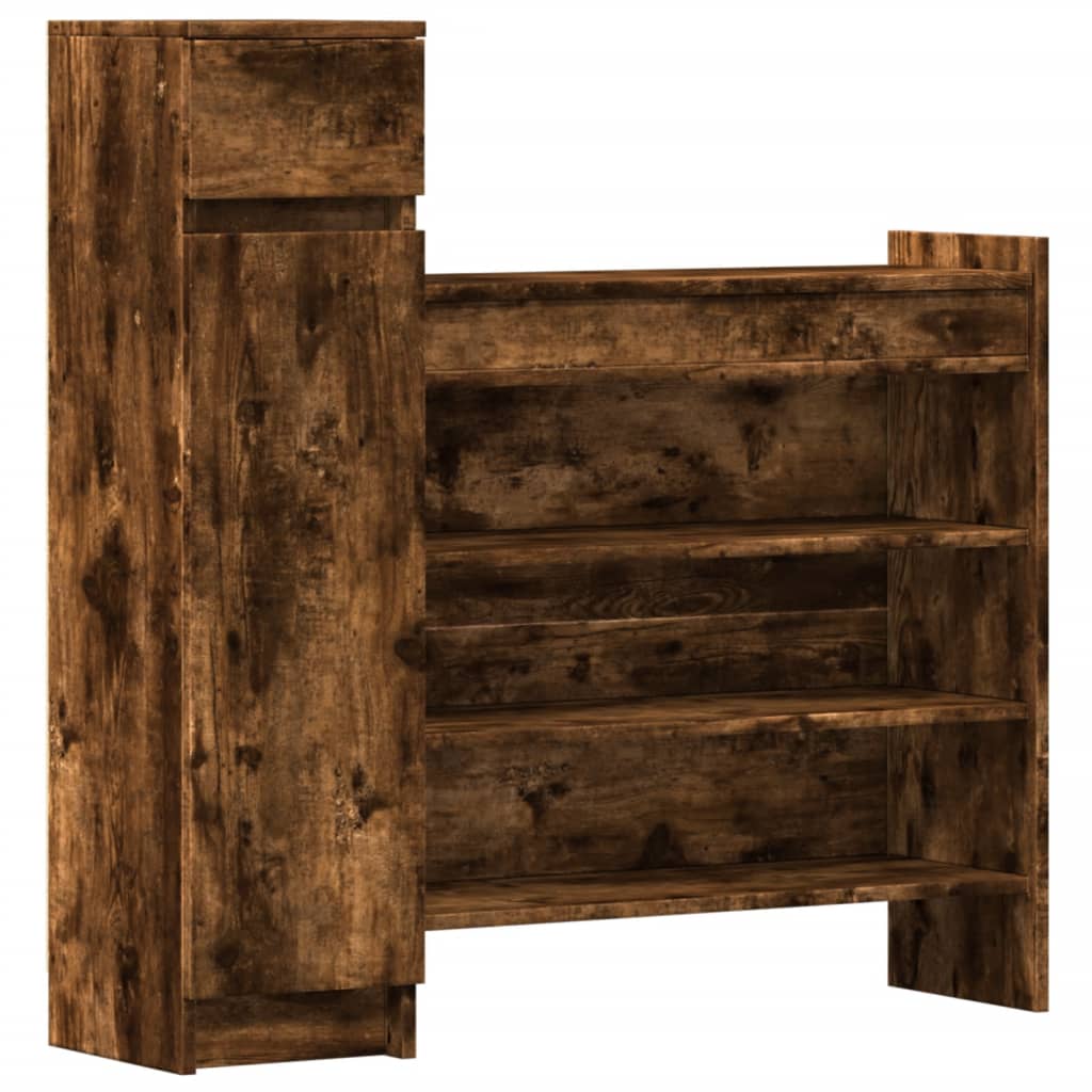 Armoire à chaussures chêne fumé bois d'ingénierie - XIOS
