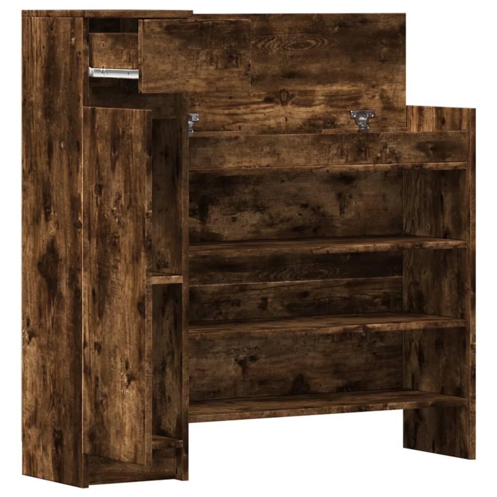 Armoire à chaussures chêne fumé bois d'ingénierie - XIOS
