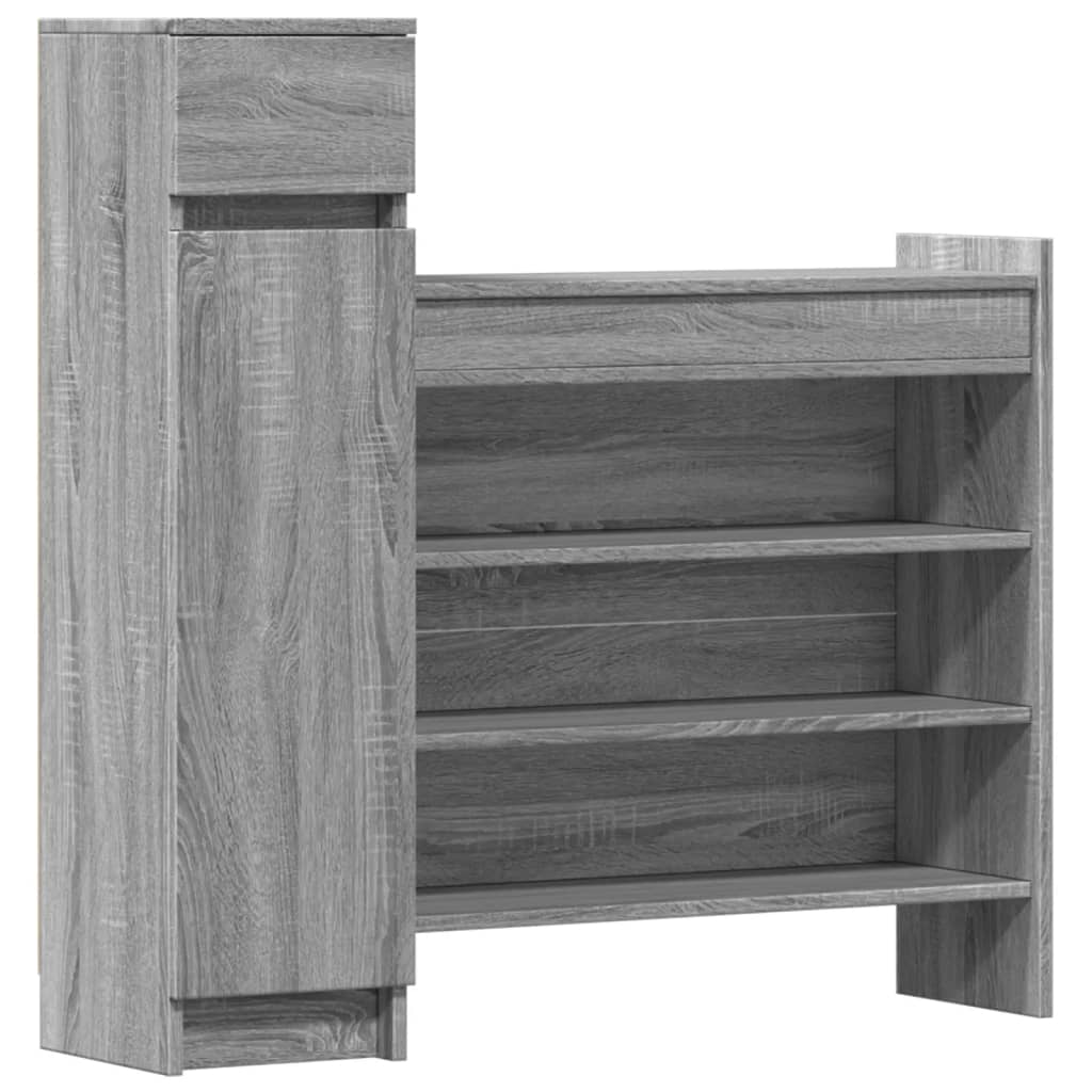 Armoire à chaussures sonoma gris bois d'ingénierie - XIOS
