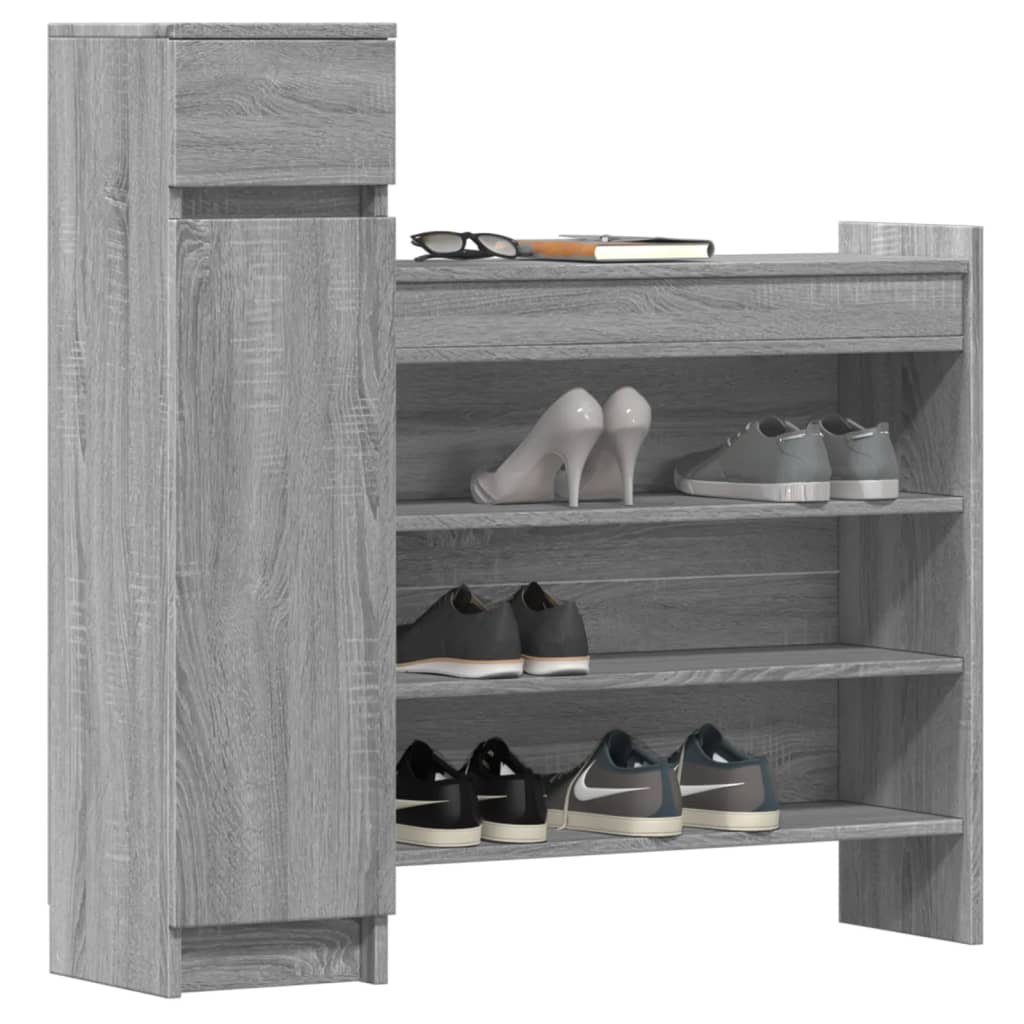 Armoire à chaussures sonoma gris bois d'ingénierie - XIOS