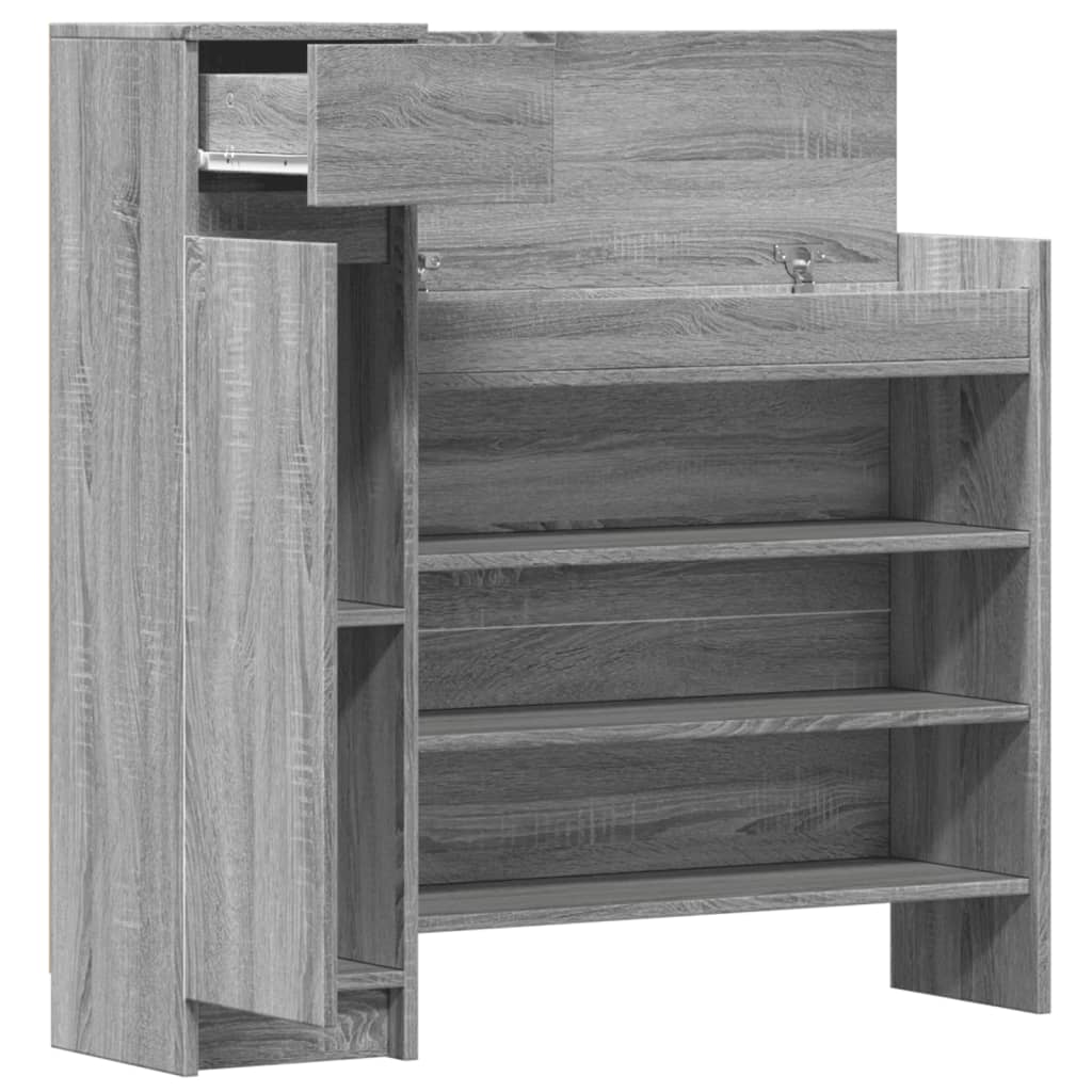 Armoire à chaussures sonoma gris bois d'ingénierie - XIOS