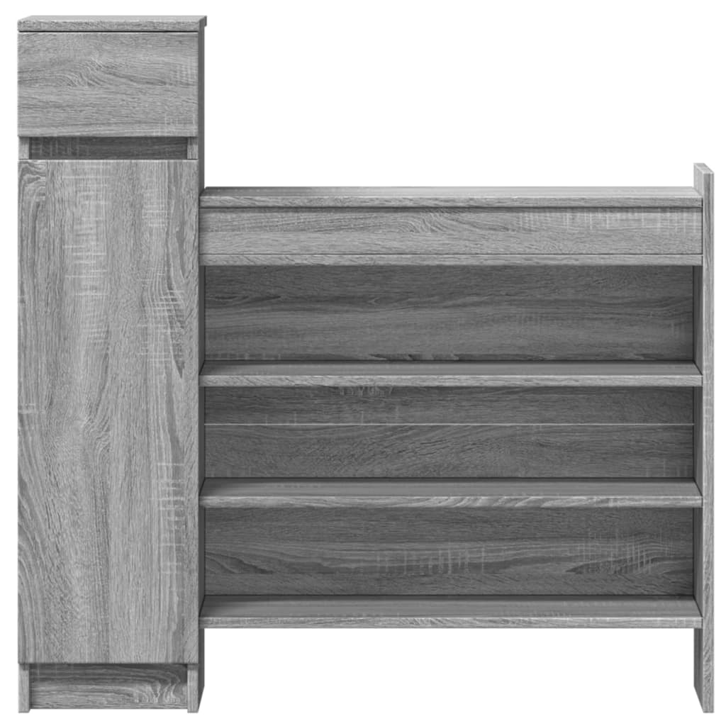 Armoire à chaussures sonoma gris bois d'ingénierie - XIOS
