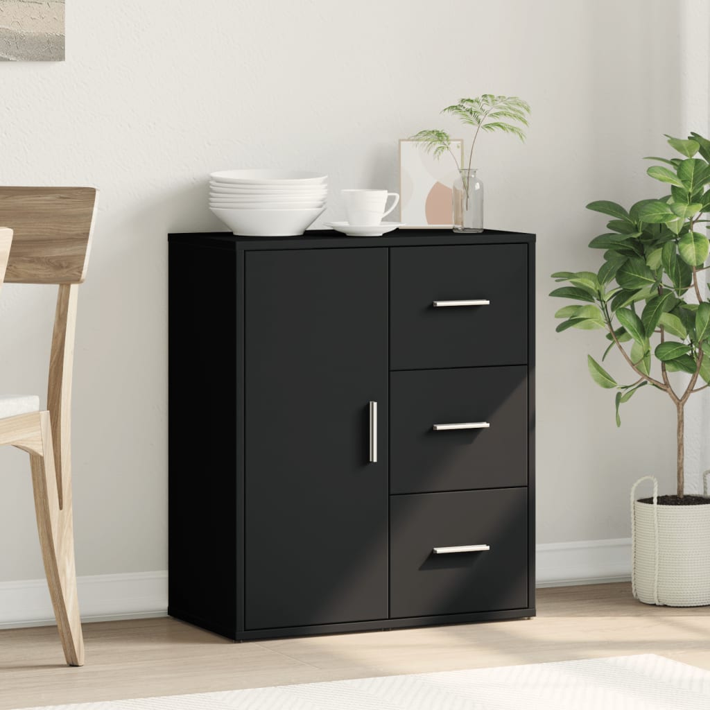 Buffet noir 60x31x70 cm bois d'ingénierie - XIOS