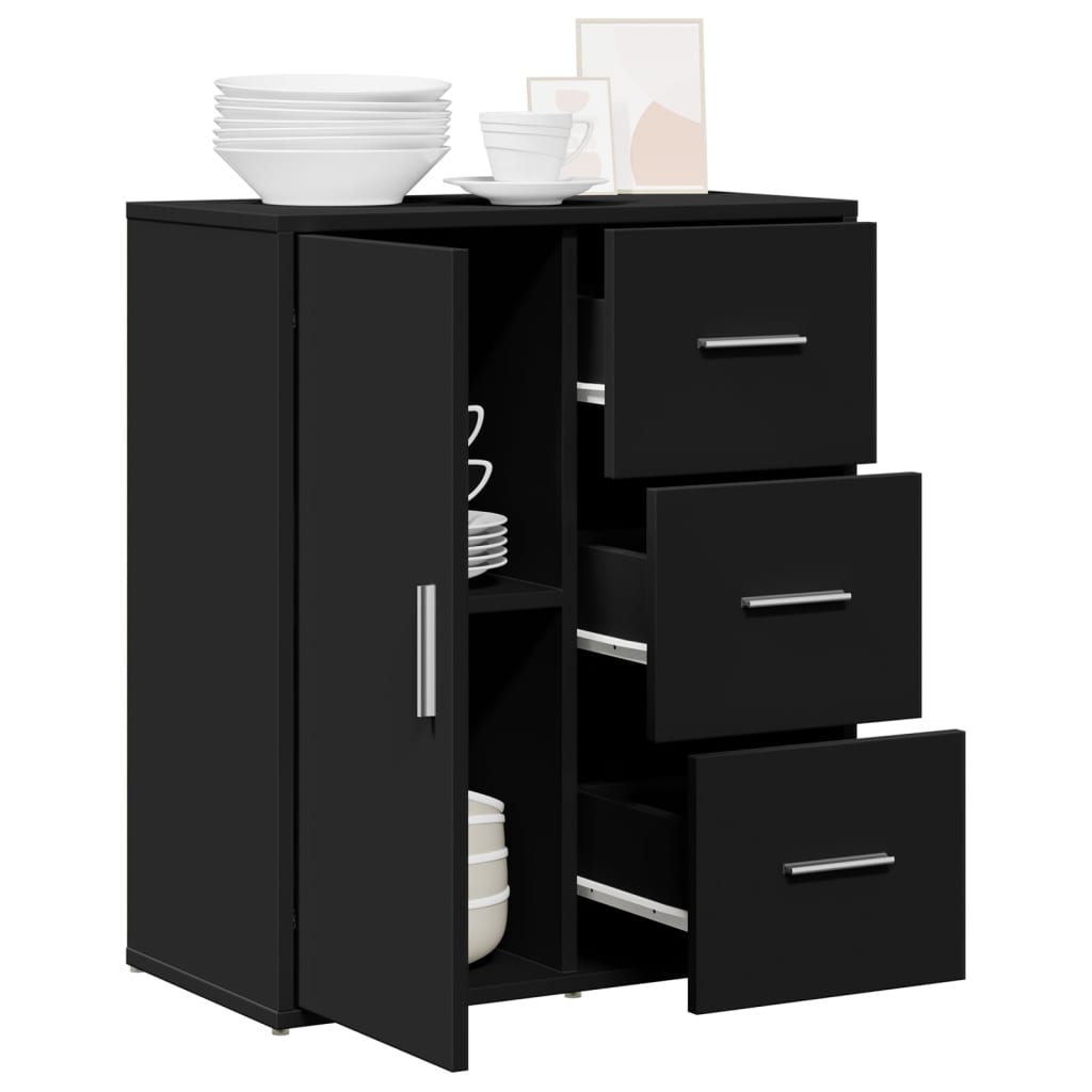 Buffet noir 60x31x70 cm bois d'ingénierie - XIOS